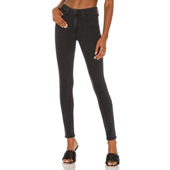 Mother High Waisted 'Looker' Black Cotton Denim Jean Size 27 - Picture 1 of 5